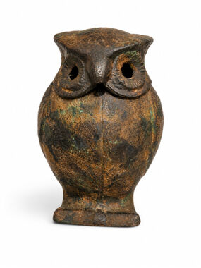 Mid-Century Japanese Cast-Iron Owl Candle Lantern| Organic Modern| MCM
